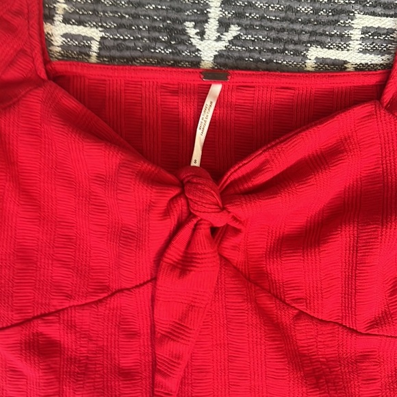 Free People It’s a Date Bow Puff Long Sleeve Microrib Top - Picture 5 of 7